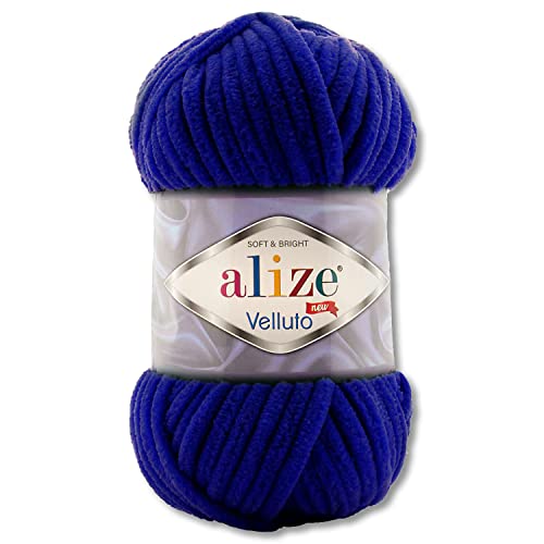 Wohnkult 100 g Alize Velluto Wool in 30 Selections (360 | Dark Blue)