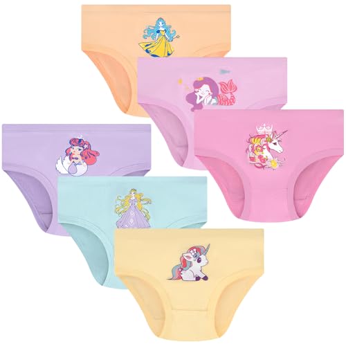 JAHSIYI Girls Underwear Toddler Unicorn Panties Little Kids Undies Children Princess Soft 100% Cotton Underpants Size 4T 5T Briefs Age 4 5 Years Old Tagless Clothes Panty