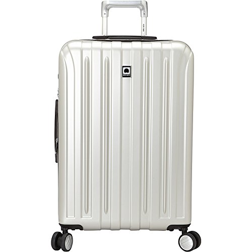 Image of DELSEY PARIS Titanium Hardside Expandable Luggage with Spinner Wheels Checked Luggage, Black Cherry Red, Checked-Medium 25 Inch