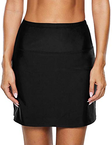 Hilor Women's High Waisted Swim Bottom Swim Skirt Skort Bikini Bottom Tankini Swimsuit2