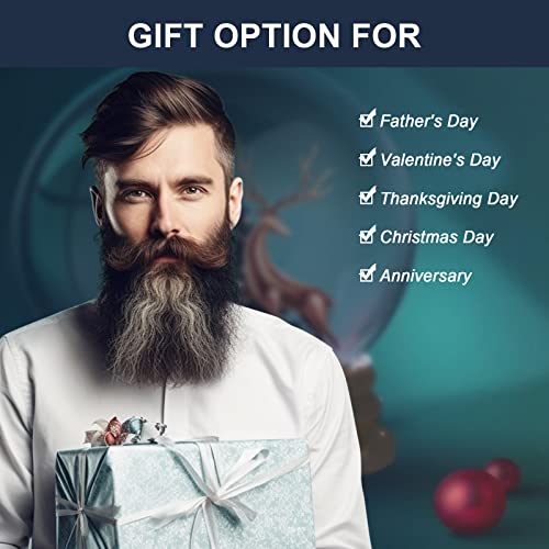Portable Beard Straightener For Men, 3 In 1 Styling Kit With Bristle Brush And Beard Scissor, Anti-Scald Feature, Negative Ionic Technology, 3 Temperature Settings For Beard & Hair, Gifts For Men #TOP6