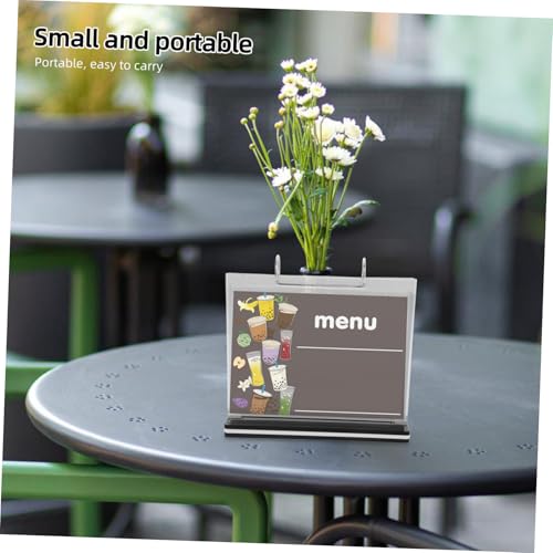 Présentoir de menu transparent compact avec socle vertical rigide et stable - 4