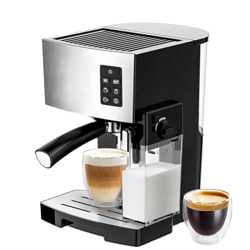 Espresso Coffee Machine with Milk Frother, 19 Bar High-Pressure Pump, 1.4L Capacity, Perfect for Instant Coffee, Macchiato, and More