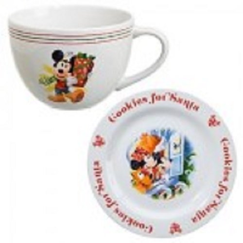 Disney Store Cookies for Santa Plate Mug Mickey Mouse Pluto Retired New