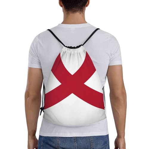 Alabama State Flag print Drawstring Bag Sack Gym Bag Ditty Bag for Gym Traveling, Hiking, Yoga, Shopping for Adult2