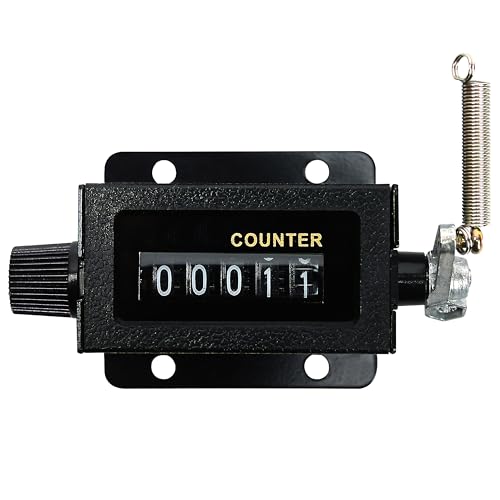 5 Digit Mechanical Counter Bale Number Clicker Tally Manual Handheld Counting Digital 0-99999 Hand Resettable Device Rotary Knob Pull Reliable Glass Mirror Design for Machine Industry Printing