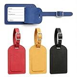 YEibi Identificador de maletas, pack de 4 etiquetas para maletas de viaje de cuero PU con protección de datos, etiqueta equipaje resistente