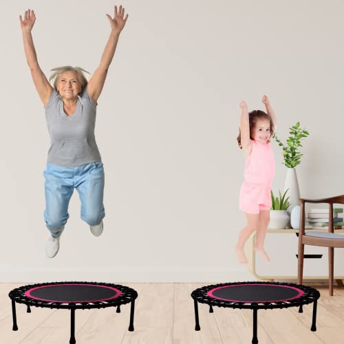 TE-Trend Fitness Trampolin Indoor für Kinder und Erwachsene als Heimtrainer Jumper 100 cm Mini Trampolin mit… – Bild 4