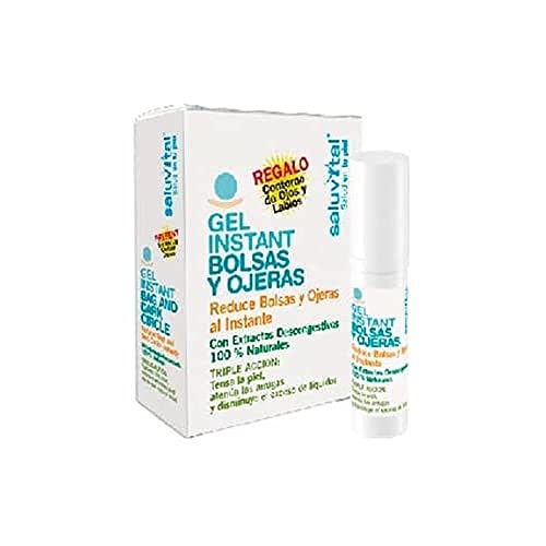 Gel Instant Bolsas y Ojeras Saluvital,100% Extractos Descongestivos naturales + Contorno de ojos y labios Gratis