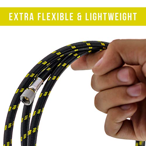 Image of Master Airbrush Premium 10 Foot Nylon Braided Airbrush Hose | 10' Nylon Braided Airbrush Hose with 1 /8 inch Standard Fittings on Both Ends (Hose color may vary)
