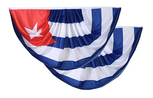 Bannière plissée Cuba 91 x 182 cm - Décoration patriotique extérieur et porche