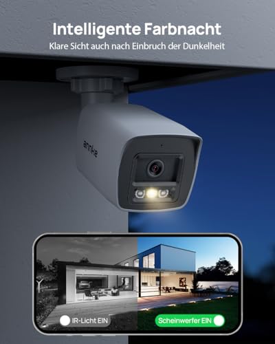 ANNKE 4K 8MP PoE Überwachungskamera Außen Bullet Kamera mit Farbnachtsicht – Ansicht 2