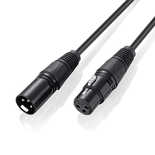(3M/10FT) XLR Cable, Proxima Direct XLR Cable Male to Female Balanced 3 Pin Microphone Cable, Compatible with Recording Applications, Mixers, Speaker Systems, DMX Lights, Black