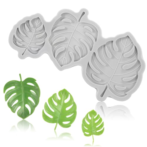 Tropical Leaf Silicone Mold, Monstera Leafage Fondant Molds, Small Leaf Fondant Mold, Leaves Chocolate Molds for Cake Decorating Cupcake Topper