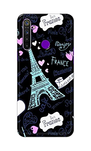 Image of PRINTFIDAA Lovers Famous Place Eiffel Tower in Paris Printed Designer Hard Back Case Cover for Realme 5 / Realme 5s / Realme 5i / Realme Narzo 10 -(TY) MVN1003