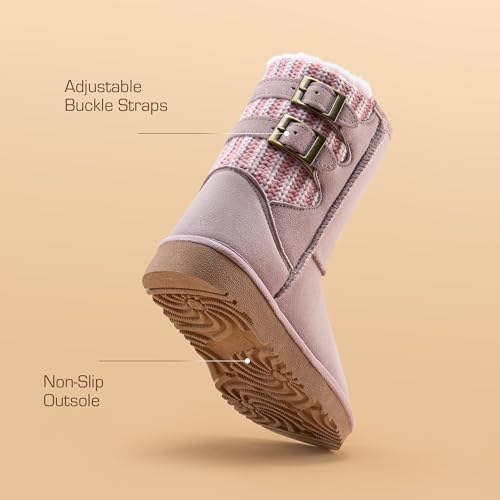 DREAM PAIRS Girls Winter Boots Kids Snow Shoes,All Pink,2 Little Kid - image 3