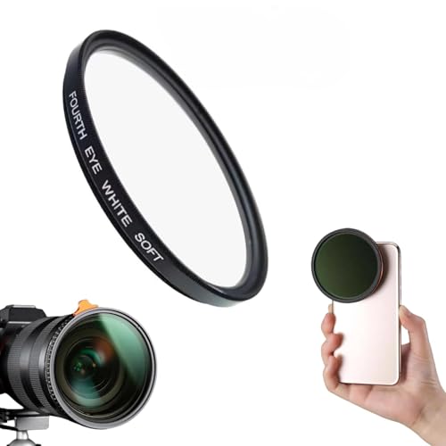 Image of GetZget 52mm White Soft Lens Filter Compatible with iPhone 13 /14 / 15 & Plus, Vivo X90 Mobile Cover, DSLR Camera (White Soft Filter, 52mm)