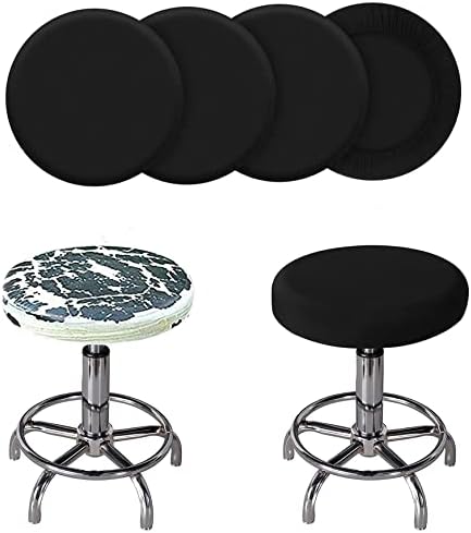 Round Bar Stool Seat Covers Washable Stool Cushion Slipcover Elastic Bar Chair Covers for 12-14 14-17 Inch Chair Home Bar Hotel Use