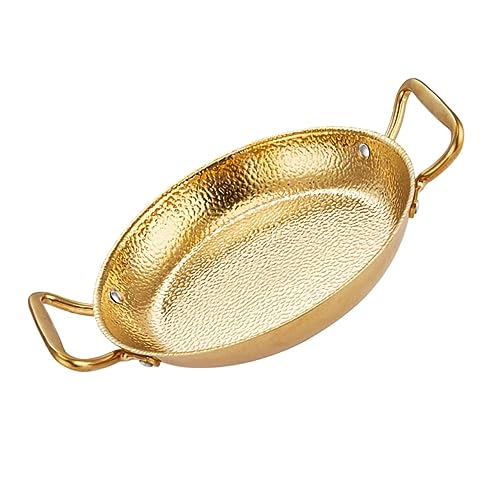 ABOOFAN Household Paella Pan Double Handle Stainless Steel Cooking Pan for Daily Use and Heat Resistant Kitchen Accessory for Gathering Hot Pot Meals