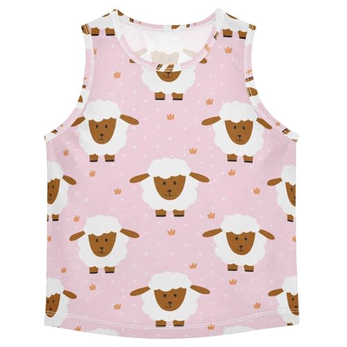 J JOYSAY Cartoon Sheep Grass Boys Tank Top Sleeveless Muscle Shirts Quick Dry Kids T-Shirts 3-15T