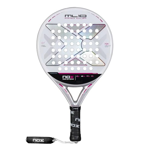 Raquete de padel ML10 Pro Cup prata por Miguel Lamperti 2025 | Pala Padel leve | Moldura de carbono e núcleo HR3 | Spin e controle aprimorados | Raquete para adultos