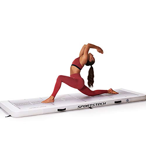 Yoga Matte XXL inkl. elektrische Luftpumpe | Aufblasbare Matratze für Pilates, Turn- & Fitness Sport | Sportmatte rutschfest +Tragetasche |