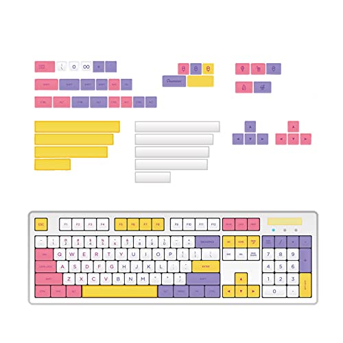 Homyl PBT 151 Keys Keycaps NP Profile DYE-Sub Summer Ice Cream Style Suitable for Cherry MX Mechanical Gaming Keyboards - English
