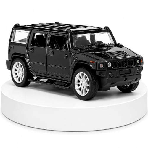 Image of Amisha Gift Gallery Hummer SUV Diecast Metal Car Toy for Kids, Black | Scale Racing Model, Pull Back Action, Opening Doors, For Kids Boys and Girls