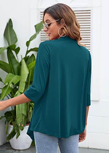Image of Heymoments Women's Lightweight Open Front Cardigans 3 /4 Sleeve Casual Soft Drape Fall Cardigan S-2XL