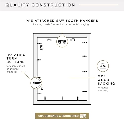 Image of MCS Everline Poster Frame, 24x30, Black | Everline Collection Poster Frame For Photos & Art Prints, Hangs Vertical Or Horizontal, 24x30 Inch, Black Finish, 1-Pack
