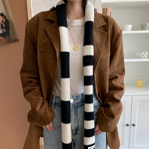 Women's Fashion Knitted Scarf Light Weight Neckerchief Modern Stripe Scarves For Autumn And Winter Wardrobes3