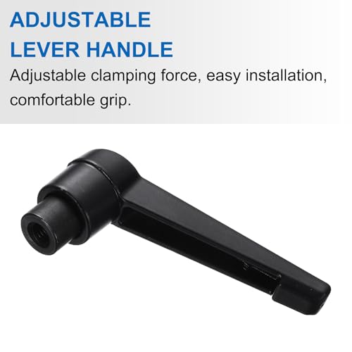 Image of uxcell 4pcs Clamping Lever Adjustable Handle Set Metric M5 x 40mm Male & M5 Female Thread Level Handles Hand Stud Knobs Quick Release Black for Lathe Machinery