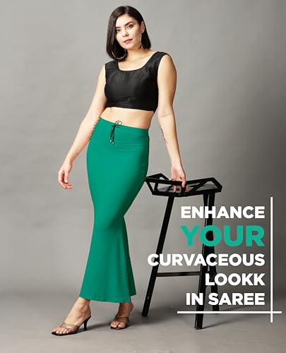 Image of ZORNITSA Cotton Lycra Saree Shapewear Petticoat for Women, Stretchable Saree Shaper Petticoat Inskirt, Shape wear Dress for Saree, Skirts