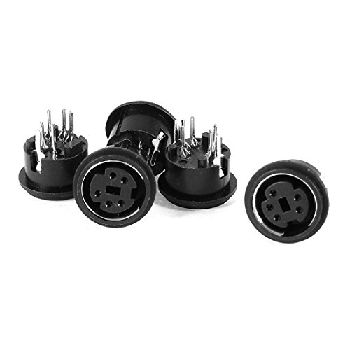 Ruilogod 5 PCS Mini Din 5 broches femelle connecteur S-Video Adaptateur Adaptateur 125V