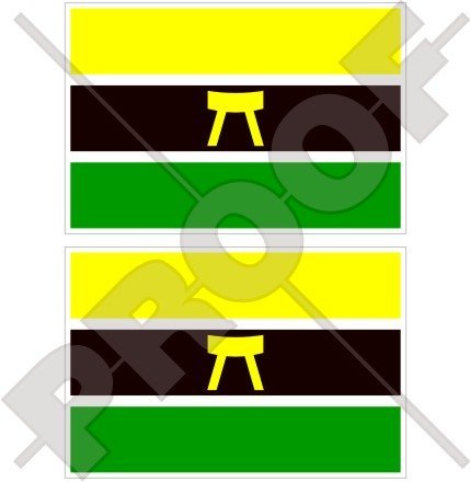 ASHANTI Flag Ghana, Asante Empire, Asanteman West Africa AFRICAN 3" (75mm) Vinyl Bumper Stickers, Decals x2