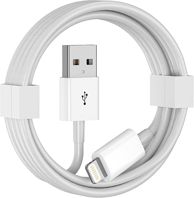 Image of Tufento MFi Certified USB to Lightning Fast Charging Cable (1m /3.3ft) - Durable Sync & Charge Cord Compatible with iPhone 14, 13, 12, 11, XS, XR, X, 8, 7, 6, 5, iPad, and iPod (White)