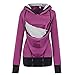 Huachaoxiang Umstandsjacke Kängurujacke, Mit Kapuze Und Babytasche Für Winter Umstandsjacke Parka Softshell Tragejacke Baby,Lila,XXL
