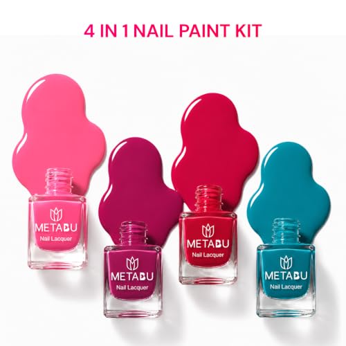 Image of 4 in 1 Glow & Go Nail Lacquer Kit | Nail Polish Set For Women, Travel-Friendly | Glossy Finish, Rich Pigment & Quick Dry Formula Nail Paint | Smooth Application - Shades Color Carnival 03