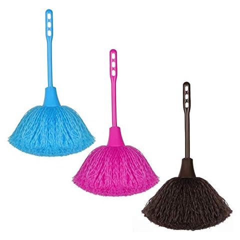 Microfiber Delicate Duster, KissDate 3 Pack Washable Mini Dusting Brush with Good Hand Grips for Kitchen Laptop Keyboard Corner Dust Removal (Blue Red Brown) Cover
