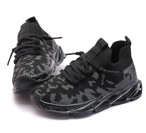 DADAWEN Boys Girls Sneakers Kids Lightweight Breathable Tennis Shoes Strap Running Athletic Shoes for Toddler/Little Kid/Big Kid Black US Size 5 M Toddler by DADAWEN - Used condition - Image 7