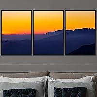 3 Piece Framed Canvas Wall Art Orange Sunset Canvas Prints Home Artwork Decoration for Living Room,Bedroom - 16