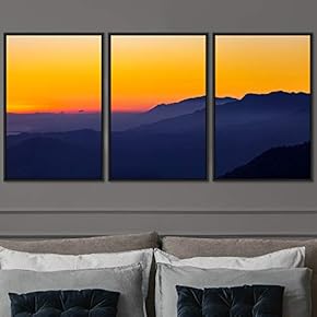 signwin 3 Piece Framed Canvas Wall Art Orange...