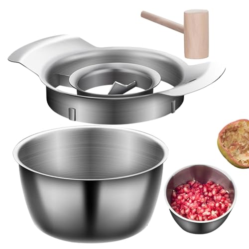 Granatapfel Schäler, Granatapfel Entkerner Edelstahl, Granatapfel Schälwerkzeug Set, Granatapfel-Entkerner-Schälwerkzeug, Granatapfel Entfernungswerkzeug Mit Schüssel Für Schälen Von Granatapfelkernen
