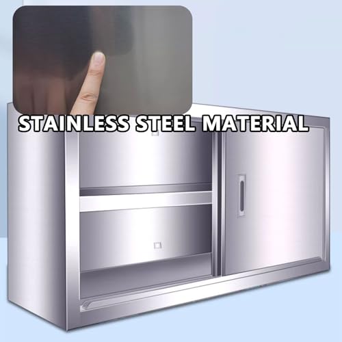 Gabinete de pared de acero inoxidable, unidad de almacenamiento que ahorra espacio con puertas de rodillos lisas.Material durable 304 para el garaje del cuarto de baño de la cocina.Superficie Fácil De