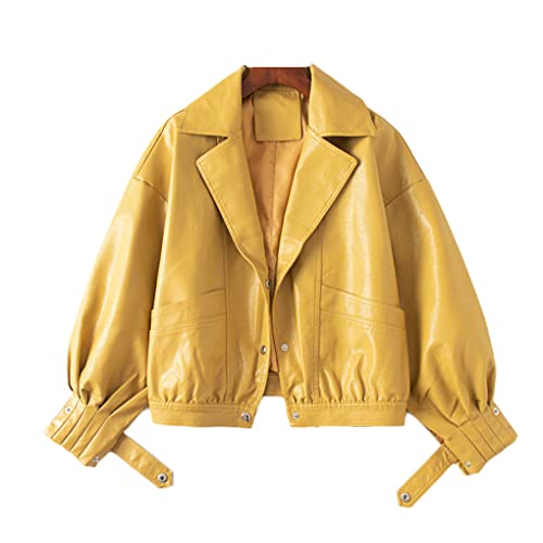 SaoBiiu Women Leather Jacket Short Motorcycle Punk Coat Female Loose Faux Leather Bomber Outwear