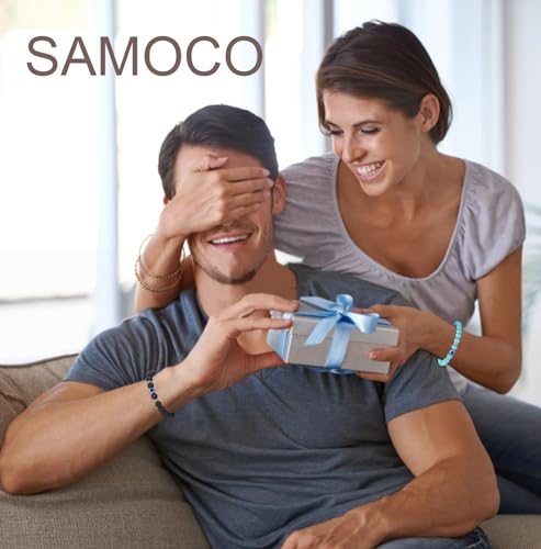 SAMOCO 9Pcs 8mm Blue Evil Eye Beaded Bracelets Lucky Bracelet for Protection Blessing Jewelry Boho Handmade Strehch Bracelet for Women Men3