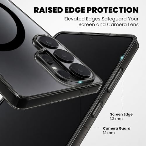 Image of Elzzi Anti Scratch Semi Translucent Cover for Samsung S26 Ultra Case, Premium PC + TPU Magnetic Phone Cases Drop Proof,Compatible with Magsafe Slim Never Yellowing Shockproof