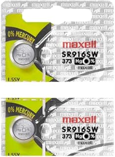 2 x MAXELL SR916SW 373 1.55v Silver Oxide Button Cell Watch Battery - Official Genuine Maxell