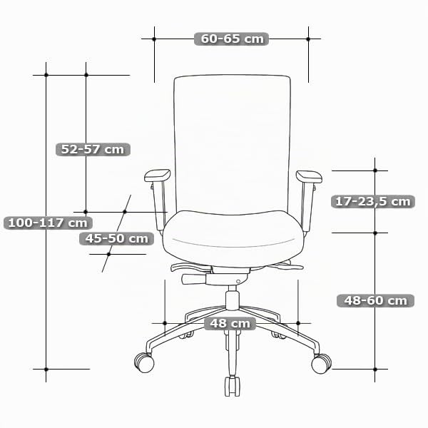VERSEE Ergonomischer Echt-Leder Bürostuhl Konferenzstuhl Terox in Schwarz - Für Büro und Home-Office - Belastbar bis 150kg