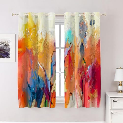 BaoNews Abstract Colorful Color Bedroom Curtains